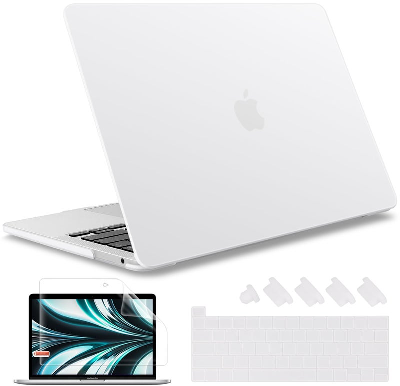 May Chen Compatible with MacBook Pro 13 inch Case 2022 2021 2020 Release Model A2338 M2 M1 A2251 A2289, Plastic Hard Shell Case Keyboard Cover for MacBook Pro 13 Touch Bar Fits Touch ID, Matte Clear - Image 1